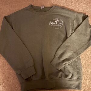 Duck themed olive crewneck